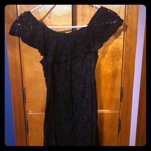 Black off shoulder dress